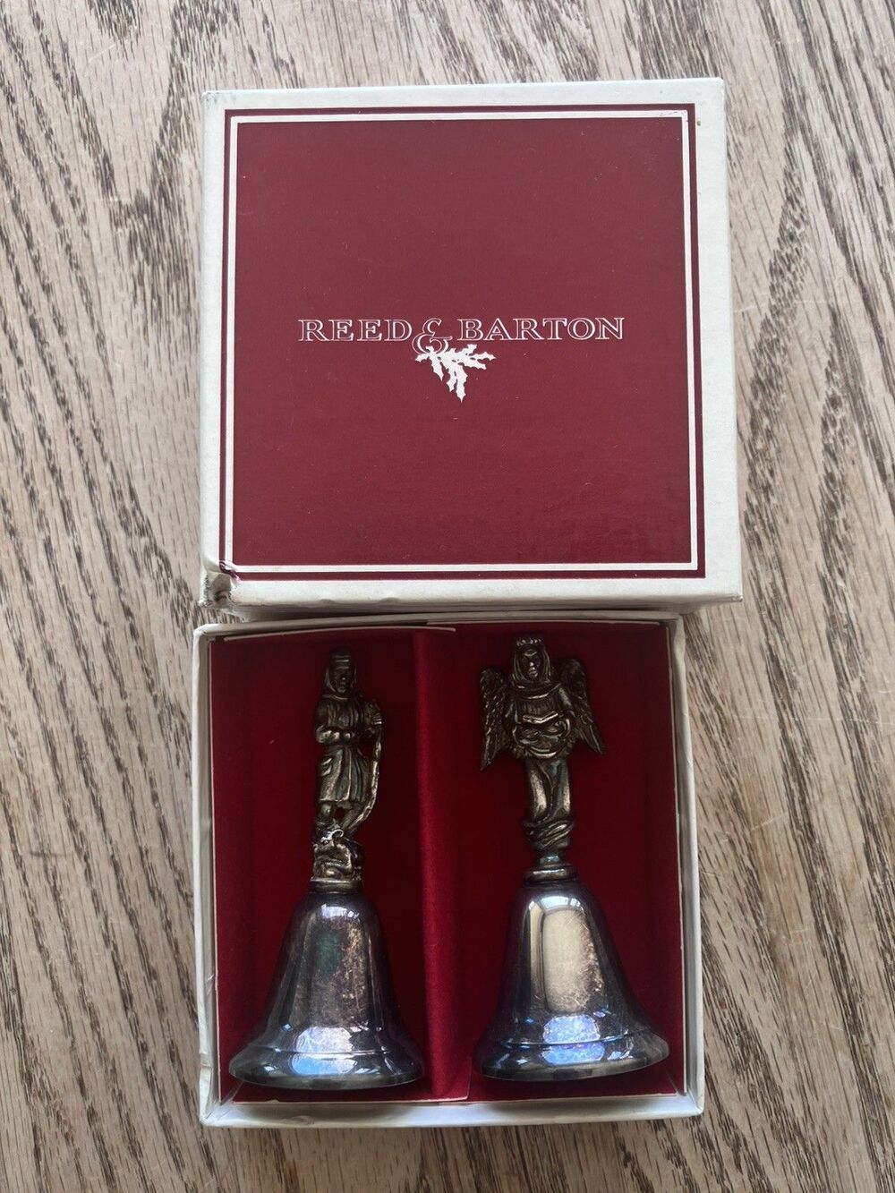 Reed and Barton Christmas Ornaments ‘The Nativity Bells’ 1984 Set with Box